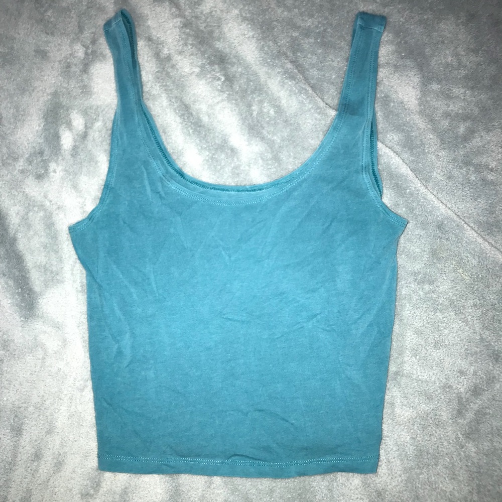 teal crop tank